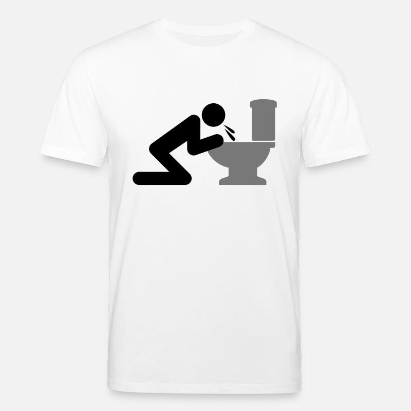 Man vomir dans les toilettes - T-shirt bio CREATOR Stanley/Stella Unisexe - blanc