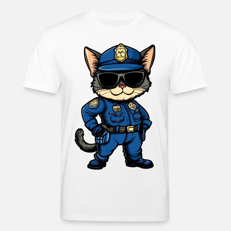 Polizei Katze - Stanley/Stella Unisex Bio-T-Shirt CREATOR  - Weiß