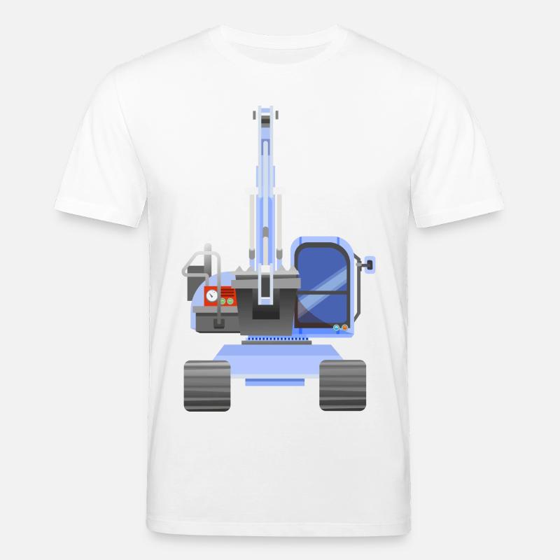 Blauer Bagger - Stanley/Stella Unisex Bio-T-Shirt CREATOR  - Weiß