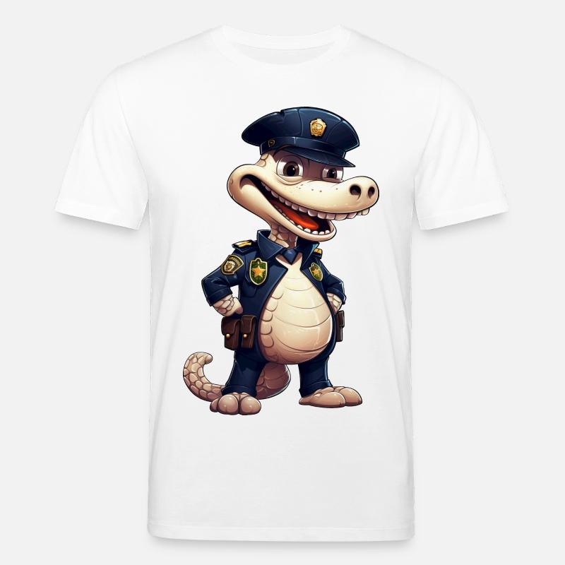 Polizei Krokodil - Stanley/Stella Unisex Bio-T-Shirt CREATOR - Weiß