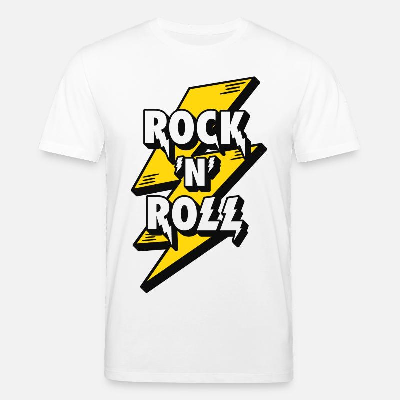 Elektrisierendes Rock'n'Roll-Lightning-Design - Stanley/Stella Unisex Bio-T-Shirt CREATOR  - Weiß