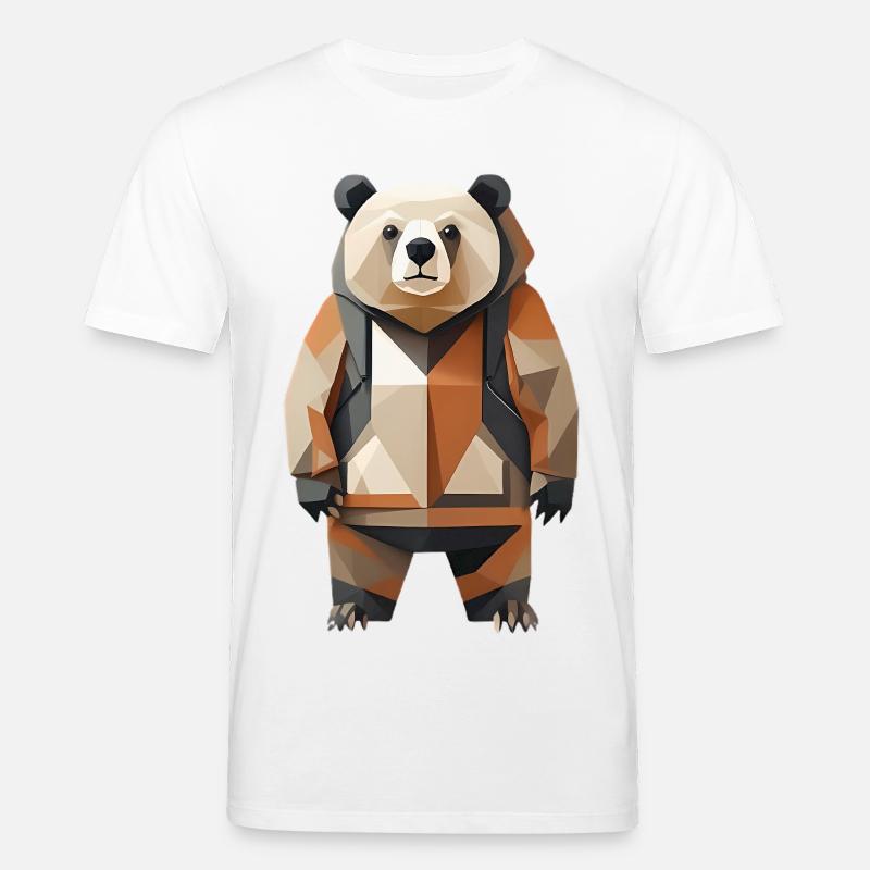 Polypanda Panda Low-Poly - T-shirt bio CREATOR Stanley/Stella Unisexe - blanc