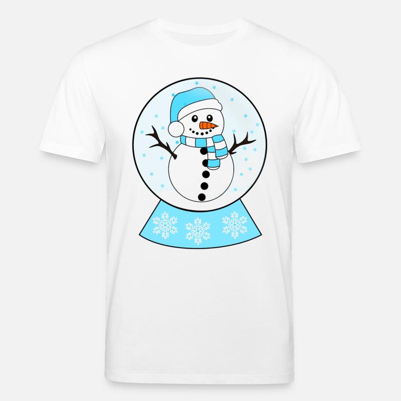 Schneekugel Schneemann - Stanley/Stella Unisex Bio-T-Shirt CREATOR - Weiß