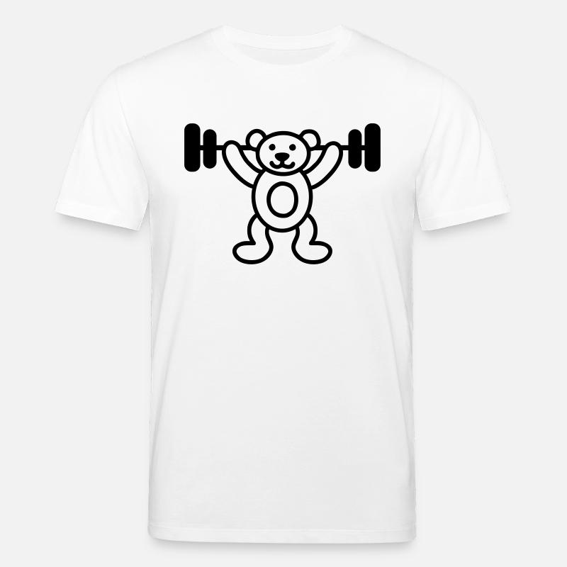 Bodybuilder bear - Stanley/Stella CREATOR Unisex Organic T-Shirt - white