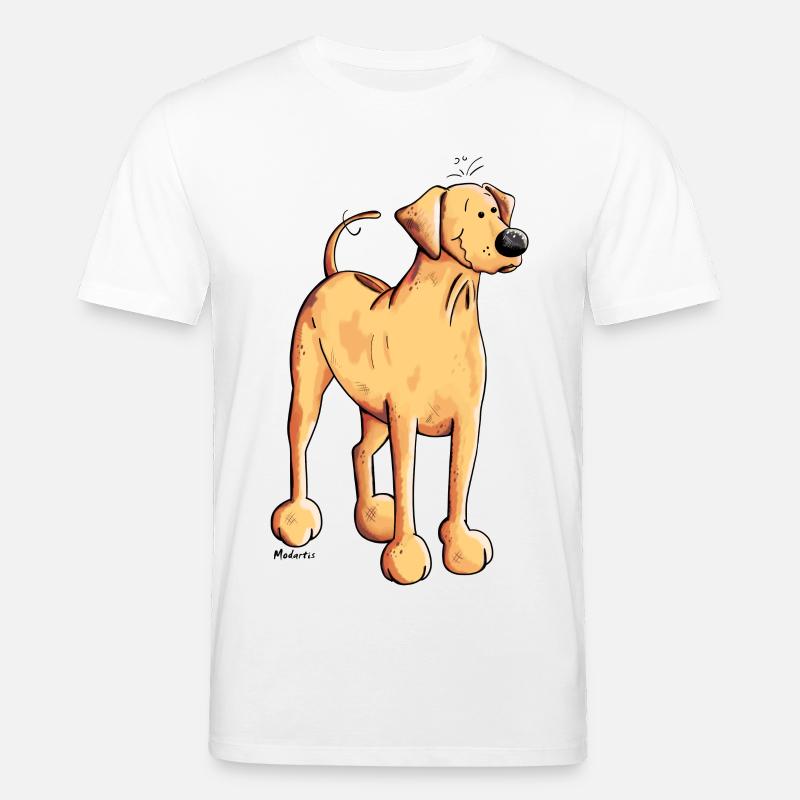Souriant Rhodesian Ridgeback - T-shirt bio CREATOR Stanley/Stella Unisexe - blanc