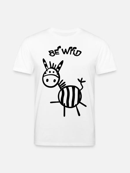 Be Wild Zebra - Stanley/Stella CREATOR Unisex Organic T-Shirt - white