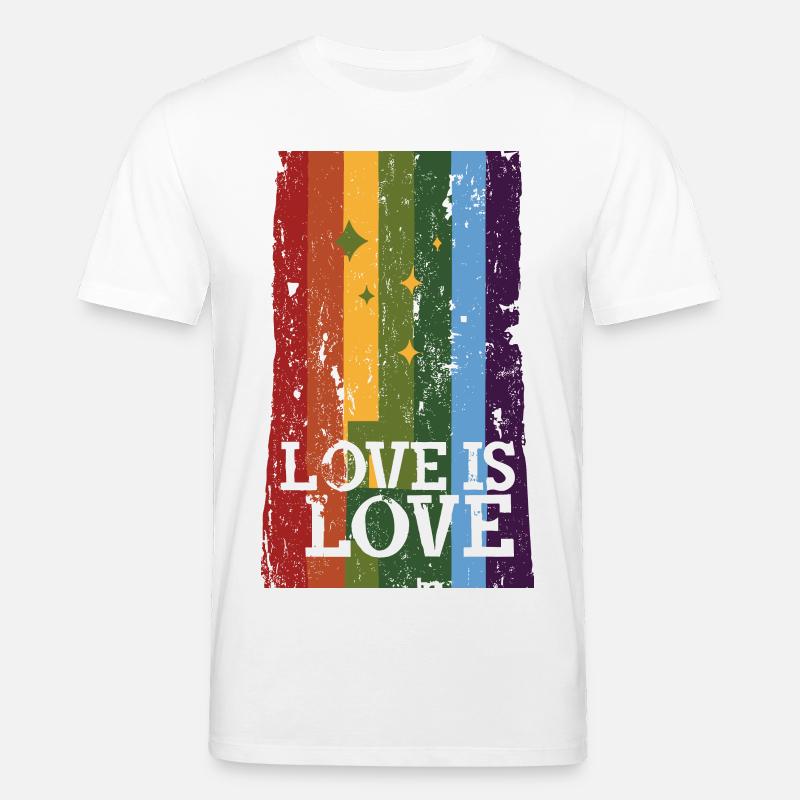 Distressed Pride Flag, Love is Love - Stanley/Stella Unisex Bio-T-Shirt CREATOR  - Weiß