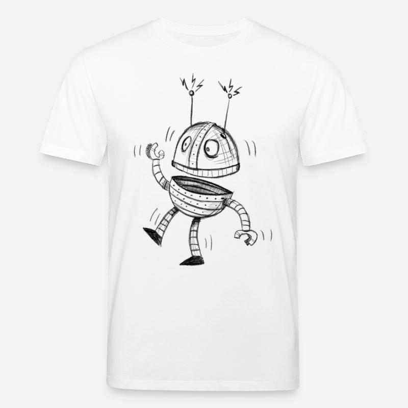 Roboter / Rund - Stanley/Stella Unisex Bio-T-Shirt CREATOR  - Weiß