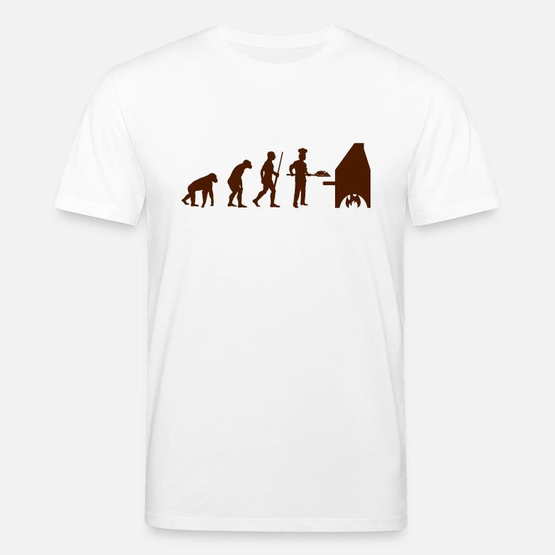 L'évolution du pizzaïolo - T-shirt bio CREATOR Stanley/Stella Unisexe - blanc