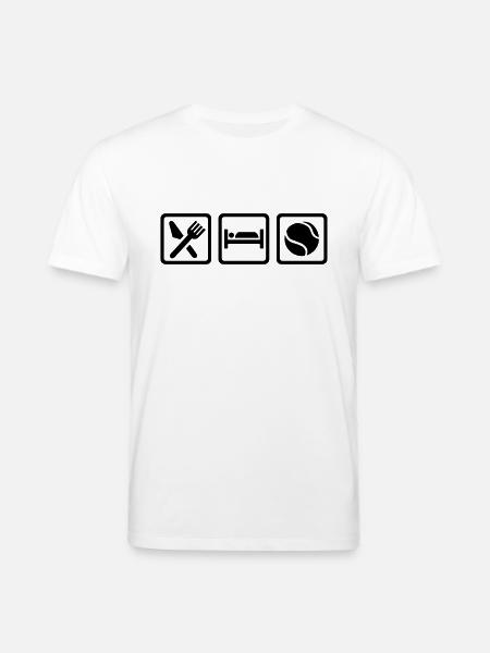 Eat Sleep Tennis - T-shirt bio CREATOR Stanley/Stella Unisexe - blanc