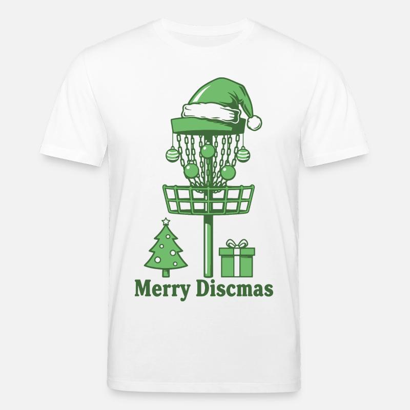 Merry Discsmas Disc Golf Basket Weihnachtsbaum - Stanley/Stella Unisex Bio-T-Shirt CREATOR  - Weiß