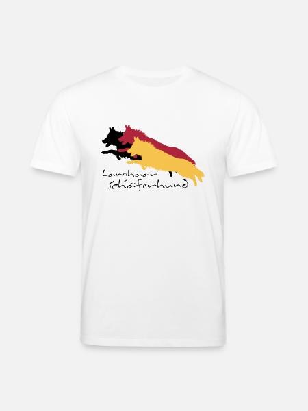 Langhaar schäferhund - Stanley/Stella Unisex Bio-T-Shirt CREATOR  - Weiß