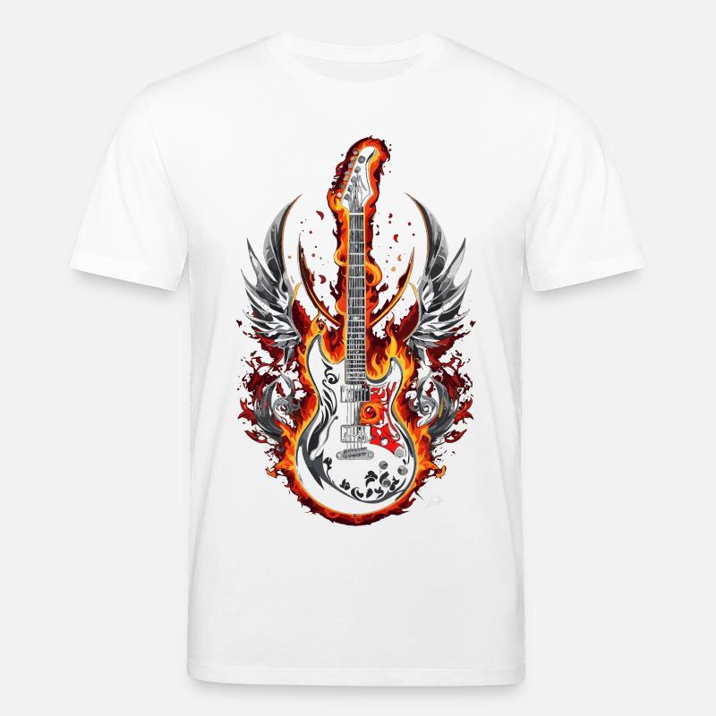 Fire Winged Gitarre - Stanley/Stella Unisex Bio-T-Shirt CREATOR  - Weiß