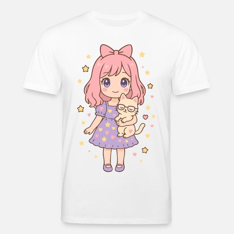 Kleines Mädchen mit Katze von Helfspawn - Stanley/Stella Unisex Bio-T-Shirt CREATOR  - Weiß