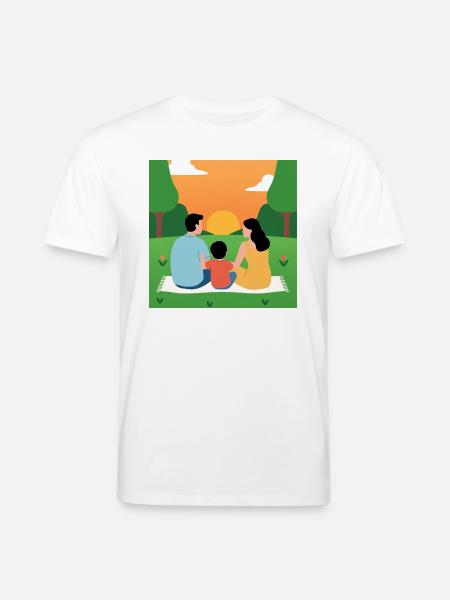 Sonnenuntergang mit der Familie - Stanley/Stella Unisex Bio-T-Shirt CREATOR  - Weiß