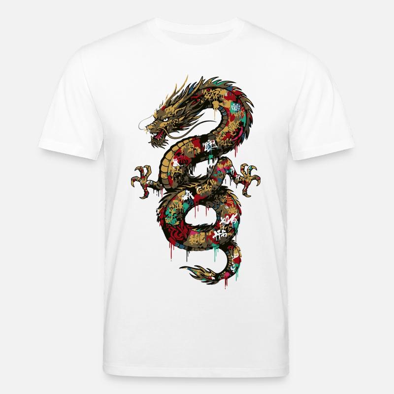 Drache Graffiti - Stanley/Stella Unisex Bio-T-Shirt CREATOR  - Weiß