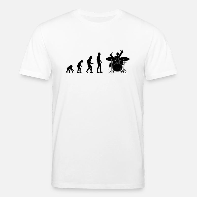 drummer evolution - Stanley/Stella Unisex Bio-T-Shirt CREATOR  - Weiß