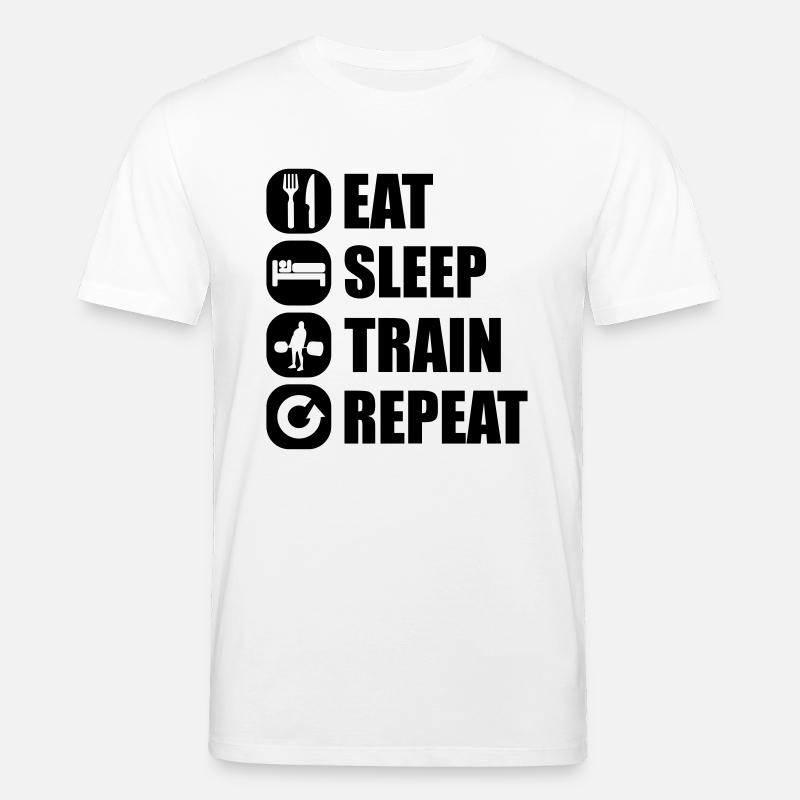 eat_sleep_train_repeat_9_1f - Stanley/Stella CREATOR Unisex Organic T-Shirt - white