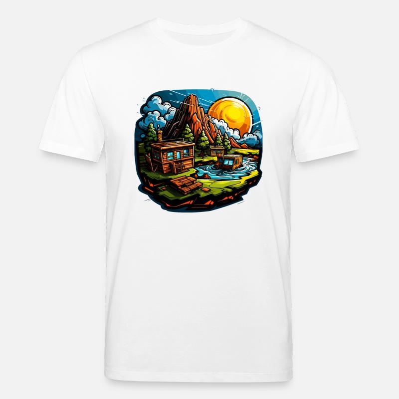 Landschaft - Illustration - Stanley/Stella Unisex Bio-T-Shirt CREATOR  - Weiß