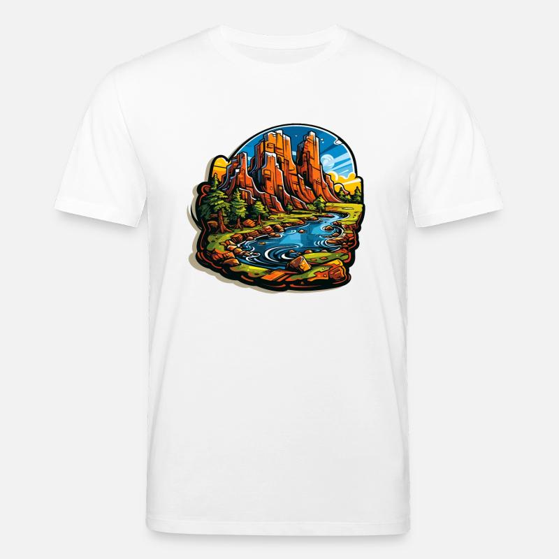 Landschaft - Illustration - Stanley/Stella Unisex Bio-T-Shirt CREATOR  - Weiß
