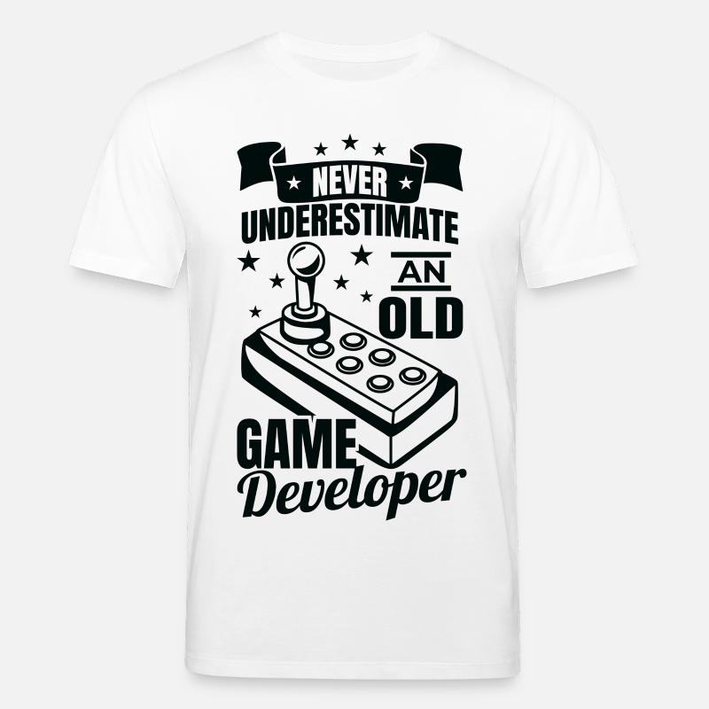 Never underestimate old game developers - Stanley/Stella CREATOR Unisex Organic T-Shirt - white