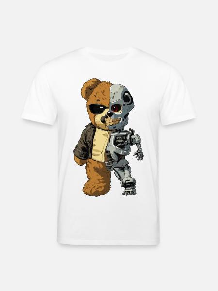 Bear Robot Cyborg - Stanley/Stella CREATOR Unisex Organic T-Shirt - white