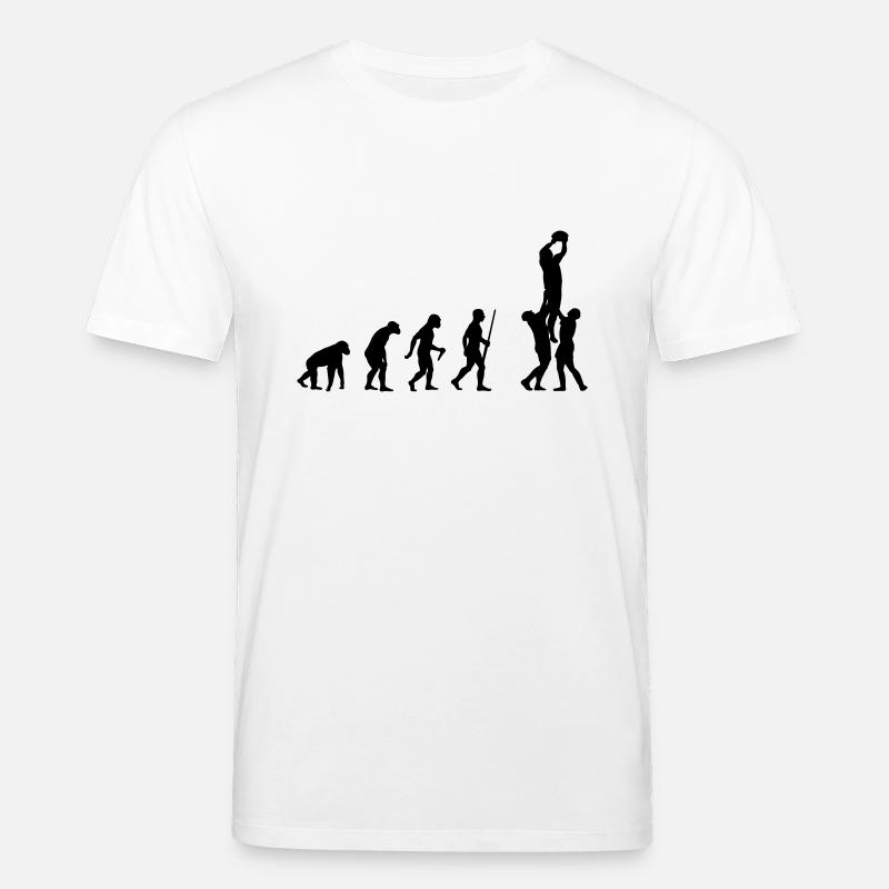 L'évolution de Rugby - T-shirt bio CREATOR Stanley/Stella Unisexe - blanc