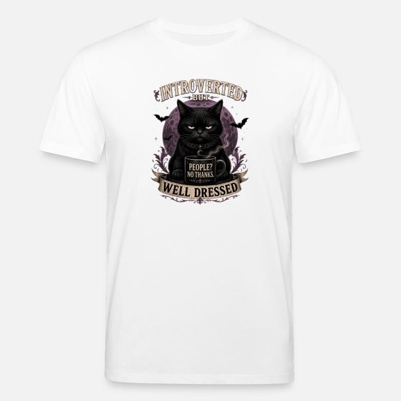 Introverted But Well Dressed Cat - Stanley/Stella Unisex Bio-T-Shirt CREATOR  - Weiß
