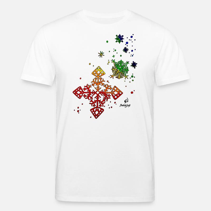 Regenbogenschneeflocken - Stanley/Stella Unisex Bio-T-Shirt CREATOR  - Weiß