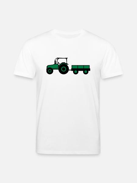 Tractor With Trailer - Stanley/Stella CREATOR Unisex Organic T-Shirt - white