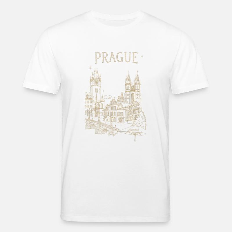 Stylized Prague - Stanley/Stella CREATOR Unisex Organic T-Shirt - white