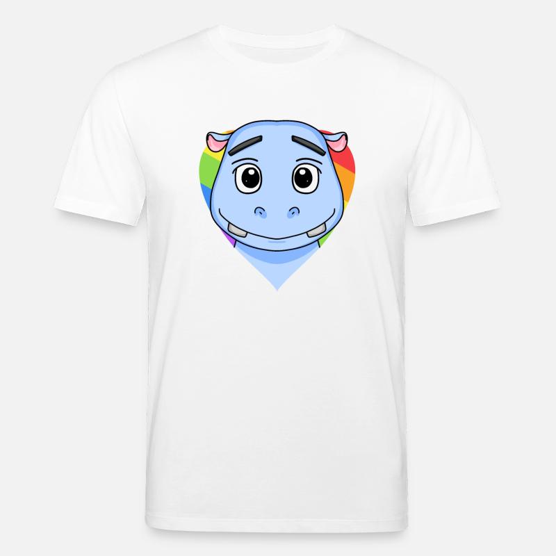 LGBT Tier Nilpferd Regenbogen Herz - Stanley/Stella Unisex Bio-T-Shirt CREATOR  - Weiß