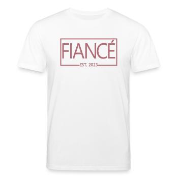 Verlobter Est. 2023 Verlobungsgeschenk Hochzeit des Bräutigams - Stanley/Stella Unisex Bio-T-Shirt CREATOR  - Weiß - Vorne - Alina (178cm) & Michal (187cm)