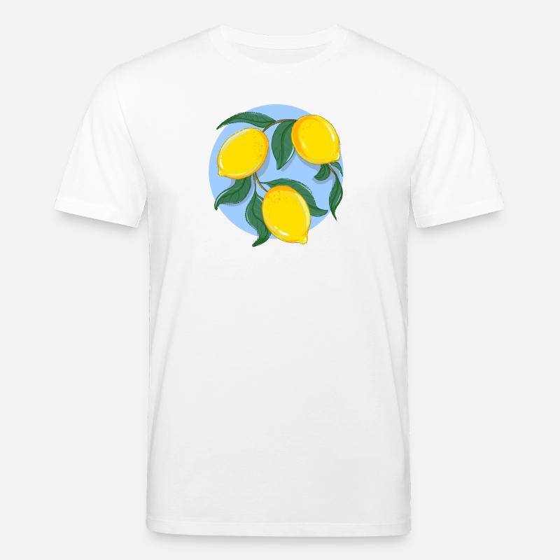 Zitronen-Botanisches Öko-Muster - Stanley/Stella Unisex Bio-T-Shirt CREATOR  - Weiß