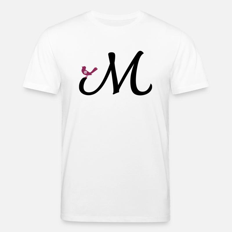 Buchstabe M mit Vogel - Stanley/Stella Unisex Bio-T-Shirt CREATOR  - Weiß