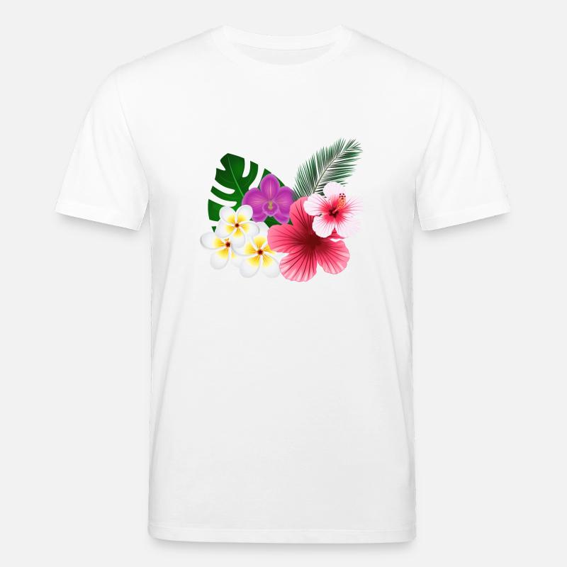 Fleurs tropicales et fleurs - T-shirt bio CREATOR Stanley/Stella Unisexe - blanc