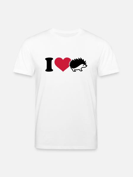 I love Hedgehog - Stanley/Stella CREATOR Unisex Organic T-Shirt - white