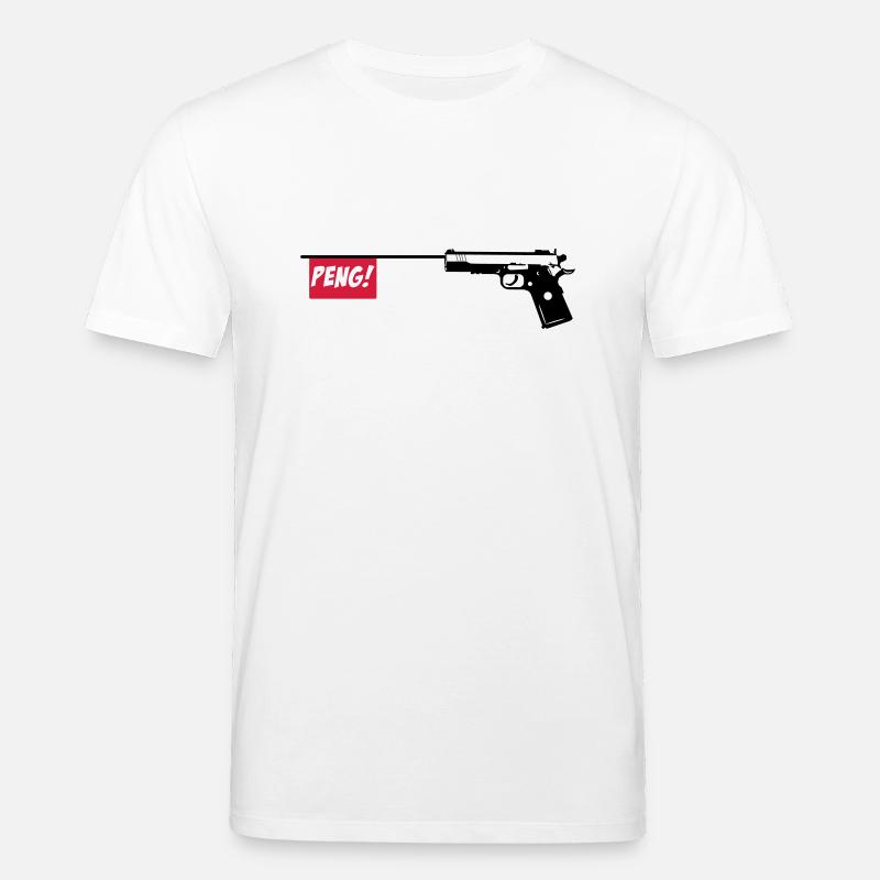 Gun PENG 2c - T-shirt bio CREATOR Stanley/Stella Unisexe - blanc