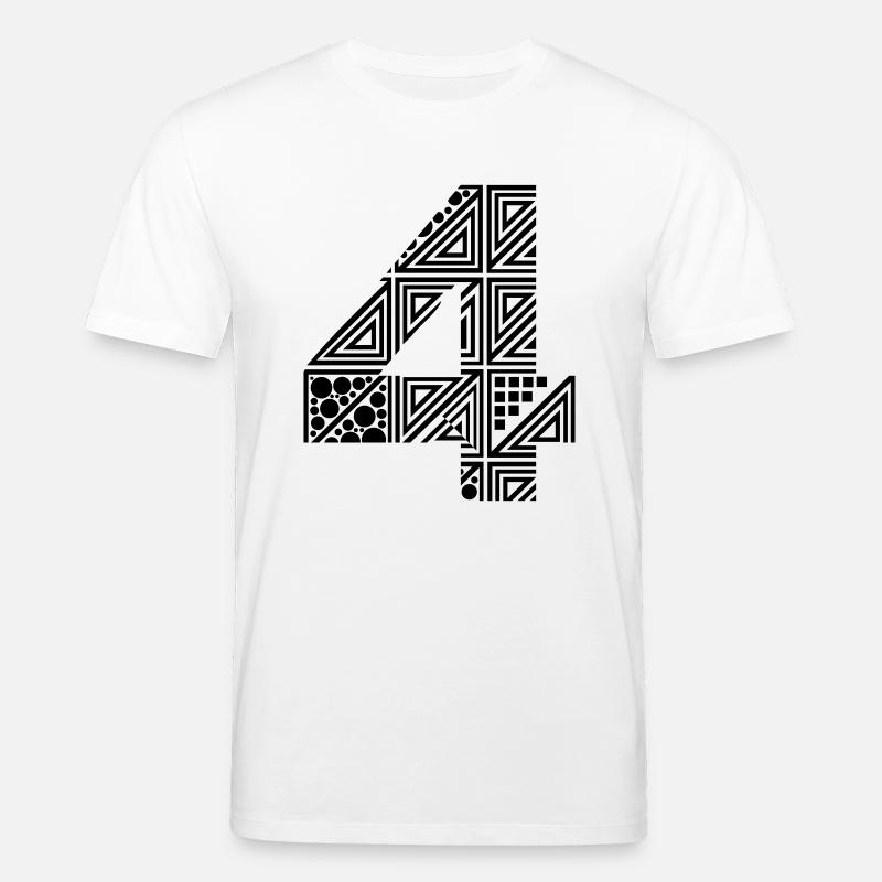 Vier Zahl 4 - Stanley/Stella Unisex Bio-T-Shirt CREATOR  - Weiß