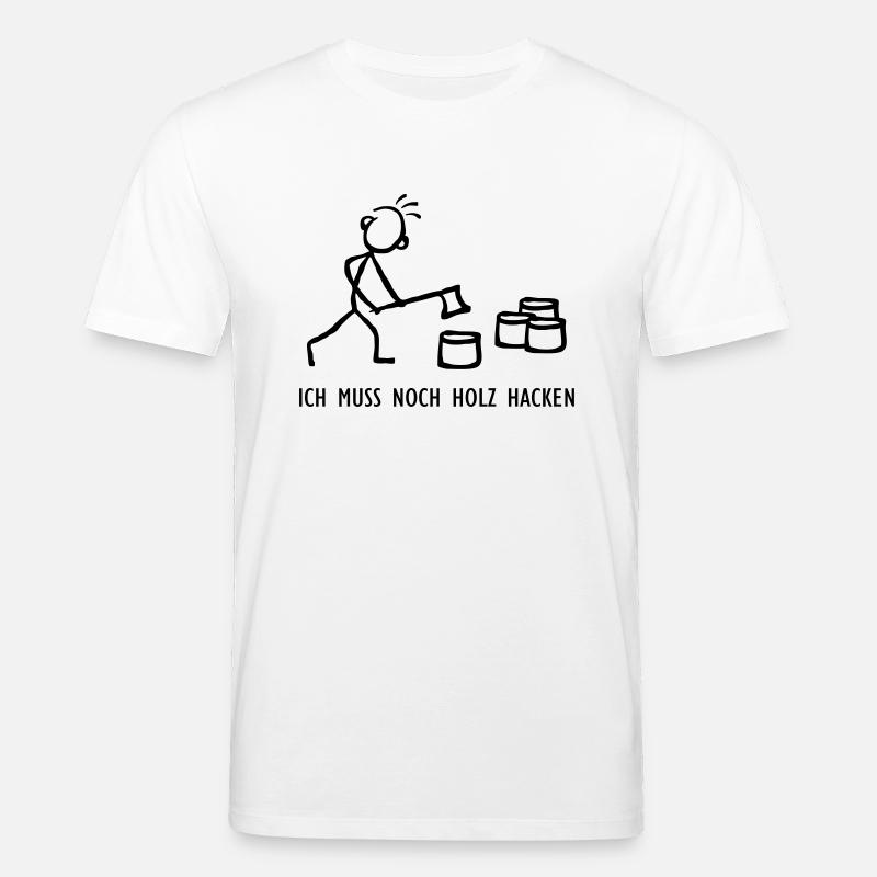 Strichmännchen Holzhacken - Stanley/Stella Unisex Bio-T-Shirt CREATOR  - Weiß