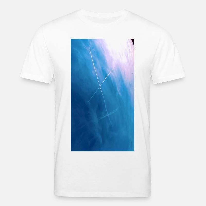 Croix de traînées dans le ciel - T-shirt bio CREATOR Stanley/Stella Unisexe - blanc