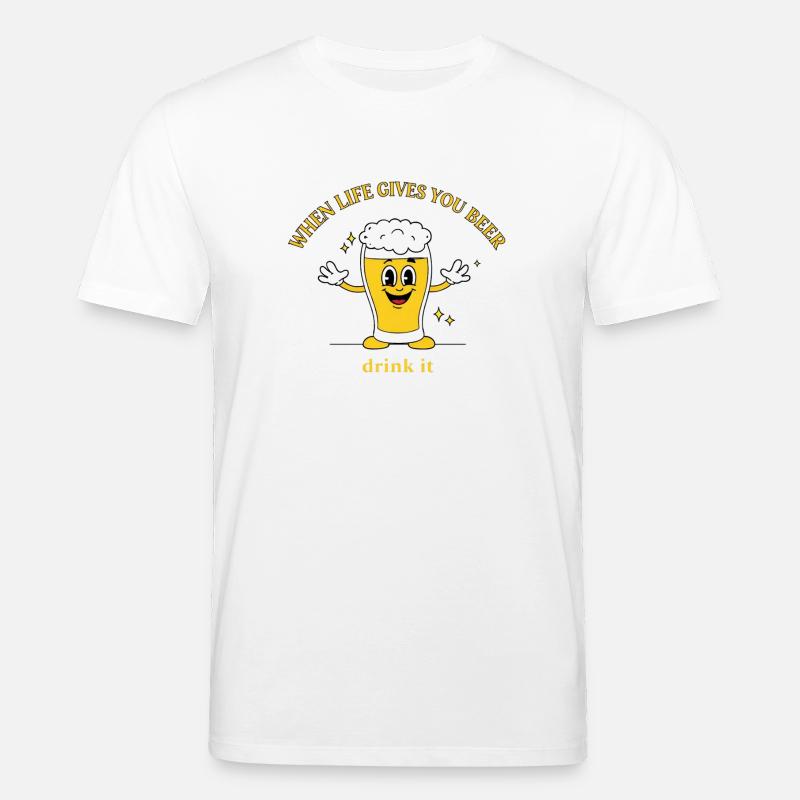 Devise de la bière Devise Cartoon - T-shirt bio CREATOR Stanley/Stella Unisexe - blanc