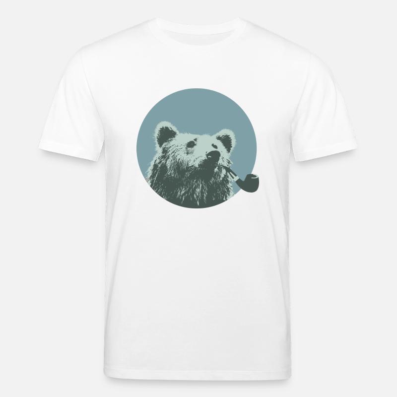 Smoking Bär - Stanley/Stella Unisex Bio-T-Shirt CREATOR - Weiß