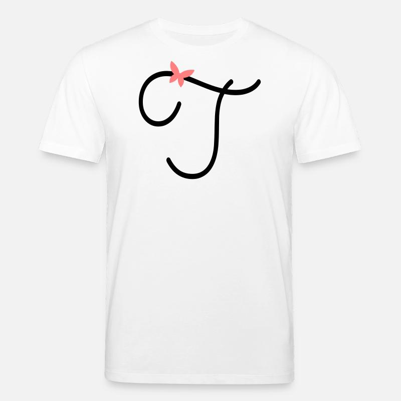 Buchstabe T Schmetterlingsbuchstabe - Stanley/Stella Unisex Bio-T-Shirt CREATOR  - Weiß