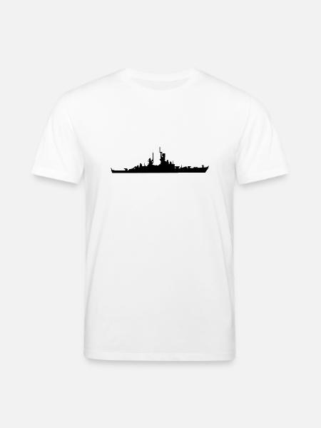Vector Navy warship Silhouette - Stanley/Stella CREATOR Unisex Organic T-Shirt - white