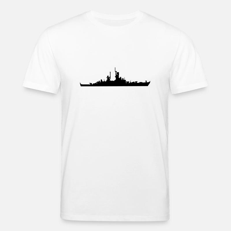 Vector Navy warship Silhouette - Stanley/Stella CREATOR Unisex Organic T-Shirt - white