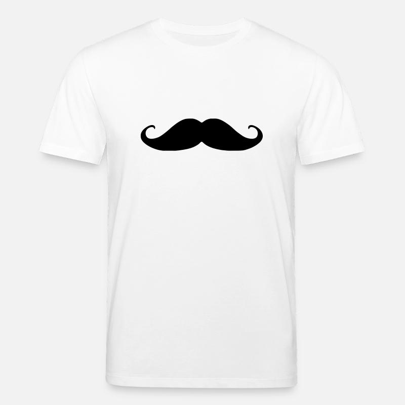 Handlebar mustache - Stanley/Stella CREATOR Unisex Organic T-Shirt - white