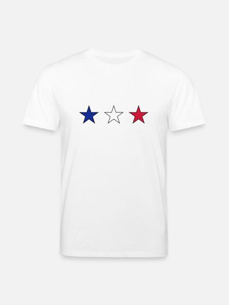 France three stars in blue-white-red - Stanley/Stella CREATOR Unisex Organic T-Shirt - white