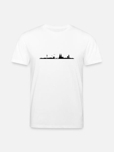 Cologne Skyline Panorama - Stanley/Stella CREATOR Unisex Organic T-Shirt - white