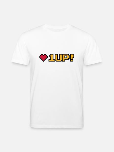 8-Bit 1UP - Stanley/Stella CREATOR Unisex Organic T-Shirt - white